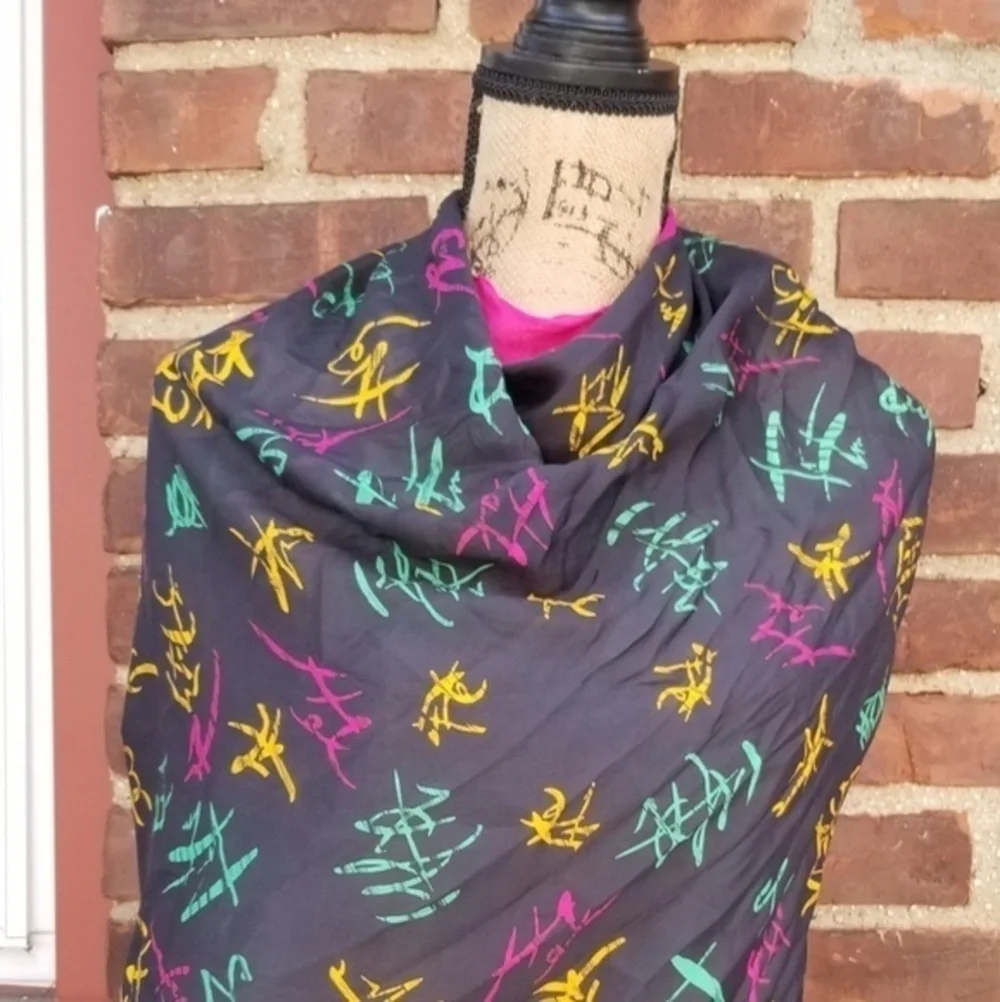 Vintage Modernist  silk‎ scarf